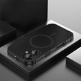 thumbnail image 1 of Magnetic Case for iPhone 16 Compatible with Mag-Safe, Aluminum Alloy Metal Phone Case with Camera Lens Protector, Shockproof Secure Buckle Non-Slip Cover for iPhone 16, Titaniumblack, 1 of 10