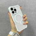 thumbnail image 1 of Magnetic Case for iPhone 16, Compatible with Mag-Safe, Raised Corners Shockproof Military Grade Drop Protection Translucent Slim Rugged Phone Cover for iPhone 16, White, 1 of 9