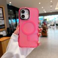 thumbnail image 1 of Magnetic Case for iPhone 16, Compatible with MagSafe Charging Soft TPU Bumper Slim Shockproof Protective Cute PC Back Cover for iPhone 16, Diamond Metal Camera Frame, Pink, 1 of 6