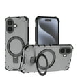 thumbnail image 1 of Magnetic Case for iPhone 16 Heavy Duty Rugged Dual-Layer Protection, [Compatible with MagSafe] Ring Holder Kickstand Shockproof Matte Scratch Armor Back Cover, Black, 1 of 8