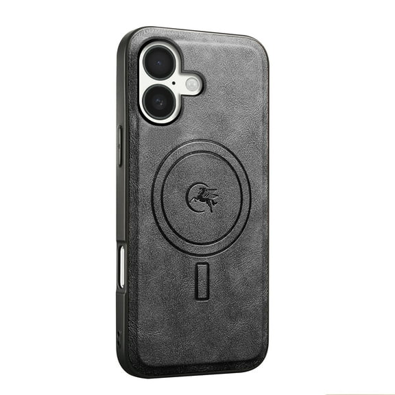 Magnetic Case for iPhone 16 Luxury Premium PU Leather [Compatible with MagSafe] Shockproof Slim Anti-Scratch Dust-Proof Lightweight Phone Cover For iPhone 16,Black