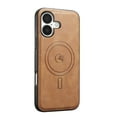 thumbnail image 1 of Magnetic Case for iPhone 16 Luxury Premium PU Leather [Compatible with MagSafe] Shockproof Slim Anti-Scratch Dust-Proof Lightweight Phone Cover For iPhone 16,Brown, 1 of 5