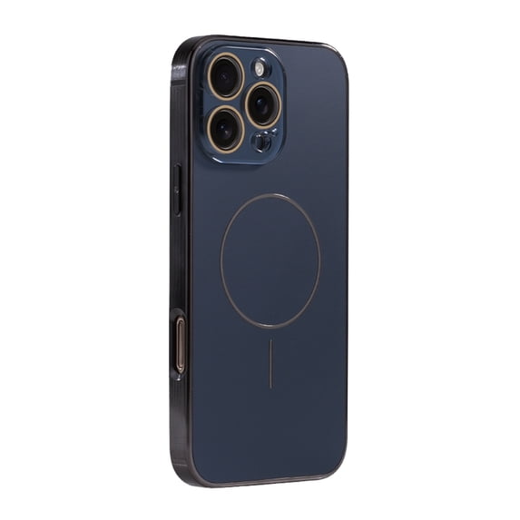 Magnetic Case for iPhone 16 Phone Case, Matte Luxury Metallic Luster Design, Built-in Camera Lens Protector, Compatible with Magsafe Titanium Slim Case, Military-Grade Protection - Black