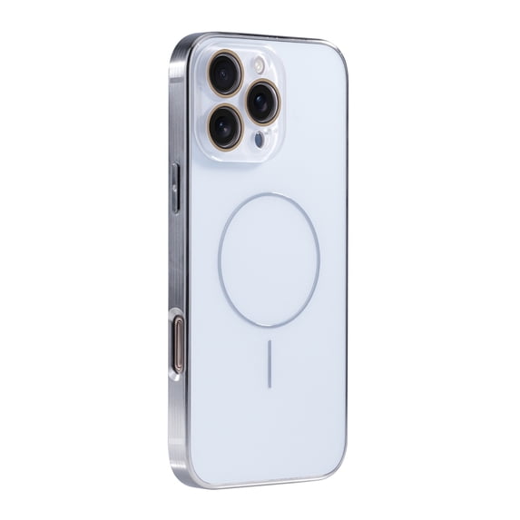 Magnetic Case for iPhone 16 Phone Case, Matte Luxury Metallic Luster Design, Built-in Camera Lens Protector, Compatible with Magsafe Titanium Slim Case, Military-Grade Protection - White
