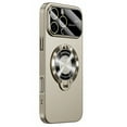 thumbnail image 1 of Magnetic Case for iPhone 16 Plus with Big Window Glass Lens Camera Full Protector [Compatible with Magsafe] Shockproof Logo View Hidden Kickstand PC Slim Phone Case for Women Men,Titanium, 1 of 6