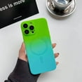 thumbnail image 1 of Magnetic Case for iPhone 16 Plus Case, [Compatible with Magsafe] [Full Camera Lens Protector] Soft Liquid Silicone Bumper Anti-Drop Protective Shockproof Cover for iPhone 16 Plus, Green+Blue, 1 of 9