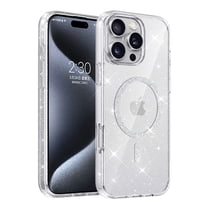 Magnetic Case for iPhone 16 Plus Case, Luxury Women Glitter Sparkly Case, [Non-Yellowing Shockproof Protective Cover] [Compatible for MagSafe] Phone Case for iPhone 16 Plus - Clear