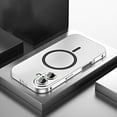 thumbnail image 1 of Magnetic Case for iPhone 16 Plus Compatible with Mag-Safe, Aluminum Alloy Metal Phone Case with Camera Lens Protector, Shockproof Secure Buckle Non-Slip Cover for iPhone 16 Plus, Titaniumsilver, 1 of 10