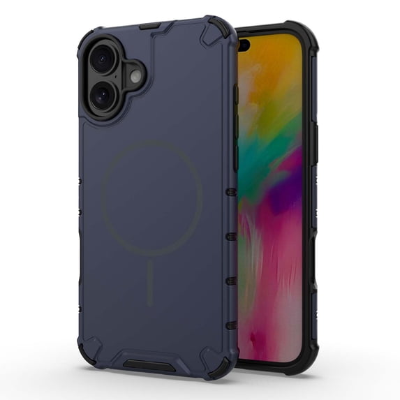 Magnetic Case for iPhone 16 Plus, Compatible with Mag-Safe, Classic Hybrid Magnetic Phone Case, Military Grade Drop Protection, Scratch-Resistant Back Rugged Cover for iPhone 16 Plus, Darkblue