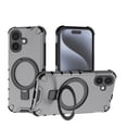 thumbnail image 1 of Magnetic Case for iPhone 16 Plus Heavy Duty Rugged Dual-Layer Protection, [Compatible with MagSafe] Ring Holder Kickstand Shockproof Matte Scratch Armor Back Cover, Black, 1 of 8