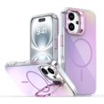 thumbnail image 1 of Magnetic Case for iPhone 16 Plus, Luxury Camera Cover Bracket Anti-Yellowing Anti-Scratch Lightweight Ultra Slim Colorful Elegant Drop Protective Wireless Charging Phone Cover, Purple, 1 of 7
