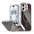 thumbnail image 1 of Magnetic Case for iPhone 16 Plus, Luxury Camera Cover Bracket Anti-Yellowing Anti-Scratch Lightweight Ultra Slim Colorful Elegant Drop Protective Wireless Charging Phone Cover, Orange, 1 of 7