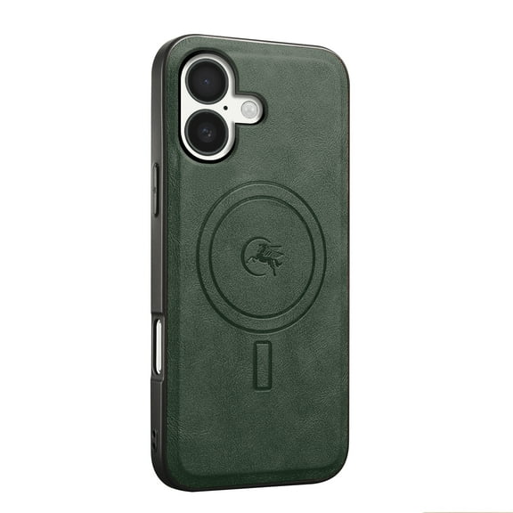 Magnetic Case for iPhone 16 Plus Luxury Premium PU Leather [Compatible with MagSafe] Shockproof Slim Anti-Scratch Dust-Proof Lightweight Phone Cover For iPhone 16 Plus,Green