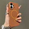 thumbnail image 1 of Magnetic Case for iPhone 16 Plus Phone Case Support Wireless Charging, Durable Silicone Lightweight Slim Shockproof Microfiber Lining Anti-Scratch Phone Cover for iPhone 16 Plus, Brown, 1 of 7