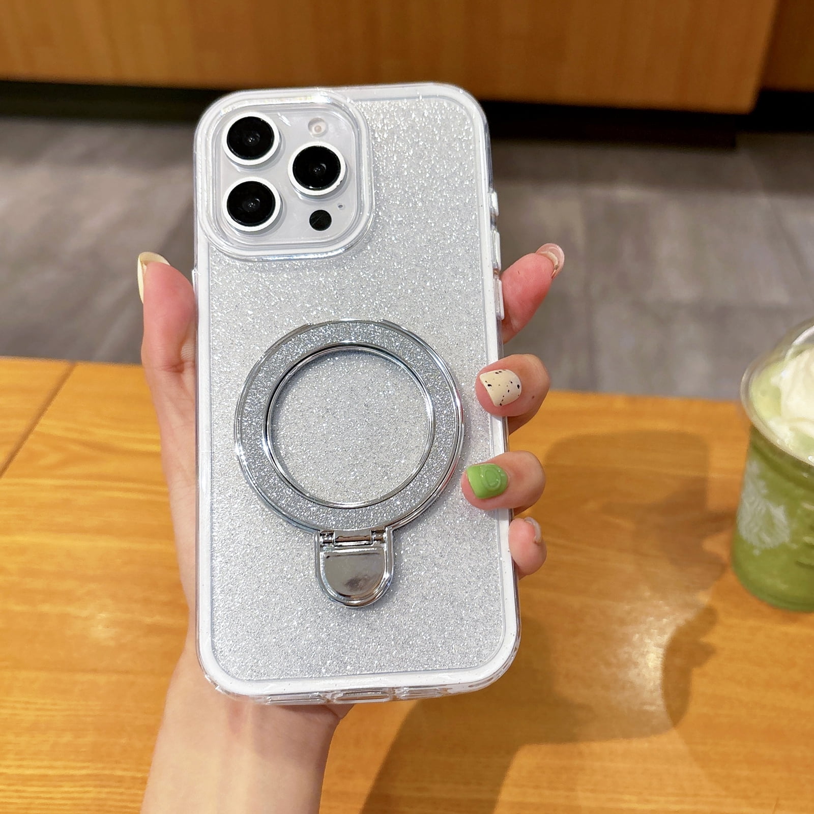 Hython For IPhone 16 Plus Case Clear Magnetic Glitter Phone Cases [Compatible With MagSafe] Full Camera Lens Protector Slim Gradient Sparkle Luxury Plating Shockproof Protective Cover Women, Purple - View #8