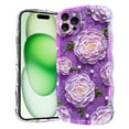 thumbnail image 1 of Magnetic Case for iPhone 16 Plus Support Wireless Charging, Floral Stars Butterfly Pattern Print Design Rugged Shockproof Cover for Women Girls, Flower Protective Phone Case Cover, Purple, 1 of 7