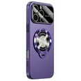 thumbnail image 1 of Magnetic Case for iPhone 16 Pro with Big Window Glass Lens Camera Full Protector [Compatible with Magsafe] Shockproof Logo View Hidden Kickstand PC Slim Phone Case for Women Men,Darkpurple, 1 of 6