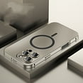 thumbnail image 1 of Magnetic Case for iPhone 16 Pro Compatible with Mag-Safe, Aluminum Alloy Metal Phone Case with Camera Lens Protector, Shockproof Secure Buckle Non-Slip Cover for iPhone 16 Pro, Titanium, 1 of 10