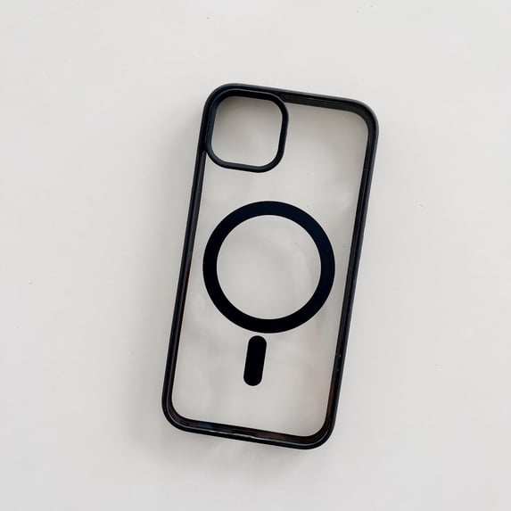 Magnetic Case for iPhone 16 Pro, Compatible with MagSafe Charging, Shockproof Anti-scratch Protective Case Matte Ultra Thin Acrylic Back Transparent Phone Case, Black