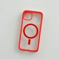 thumbnail image 1 of Magnetic Case for iPhone 16 Pro, Compatible with MagSafe Charging, Shockproof Anti-scratch Protective Case Matte Ultra Thin Acrylic Back Transparent Phone Case, Red, 1 of 8