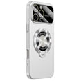 thumbnail image 1 of Magnetic Case for iPhone 16 Pro Max with Big Window Glass Lens Camera Full Protector [Compatible with Magsafe] Shockproof Logo View Hidden Kickstand PC Slim Phone Case for Women Men,White, 1 of 6
