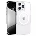 thumbnail image 1 of Magnetic Case for iPhone 16 Pro Max [Compatible with Mag-Safe] Clear Translucent Design Slim Fit Phone Case, Silky Touch Anti-Drop Shockproof Protective Cover Case for iPhone 16 Pro Max, White, 1 of 8
