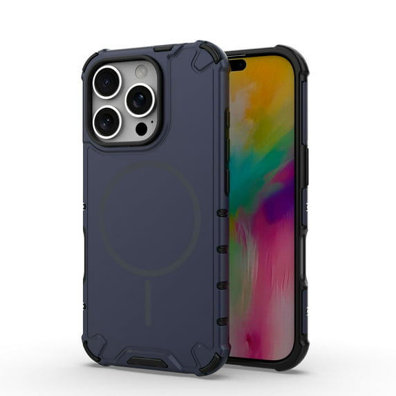 Magnetic Case for iPhone 16 Pro Max [Compatible with Mag-Safe] [Heavy Duty Military Grade Drop Protection] Enhanced Corners Shockproof Solid Color Phone Cover for iPhone 16 Pro Max 6.9 inch, Darkblue