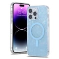 thumbnail image 1 of Magnetic Case for iPhone 16 Pro Max [Compatible for MagSafe], Sparkle Bling with Pearl Shell Pattern Design for Women Girls, Hard PC TPU Shockproof Protective Cover for iPhone 16 Pro Max, Blue, 1 of 11