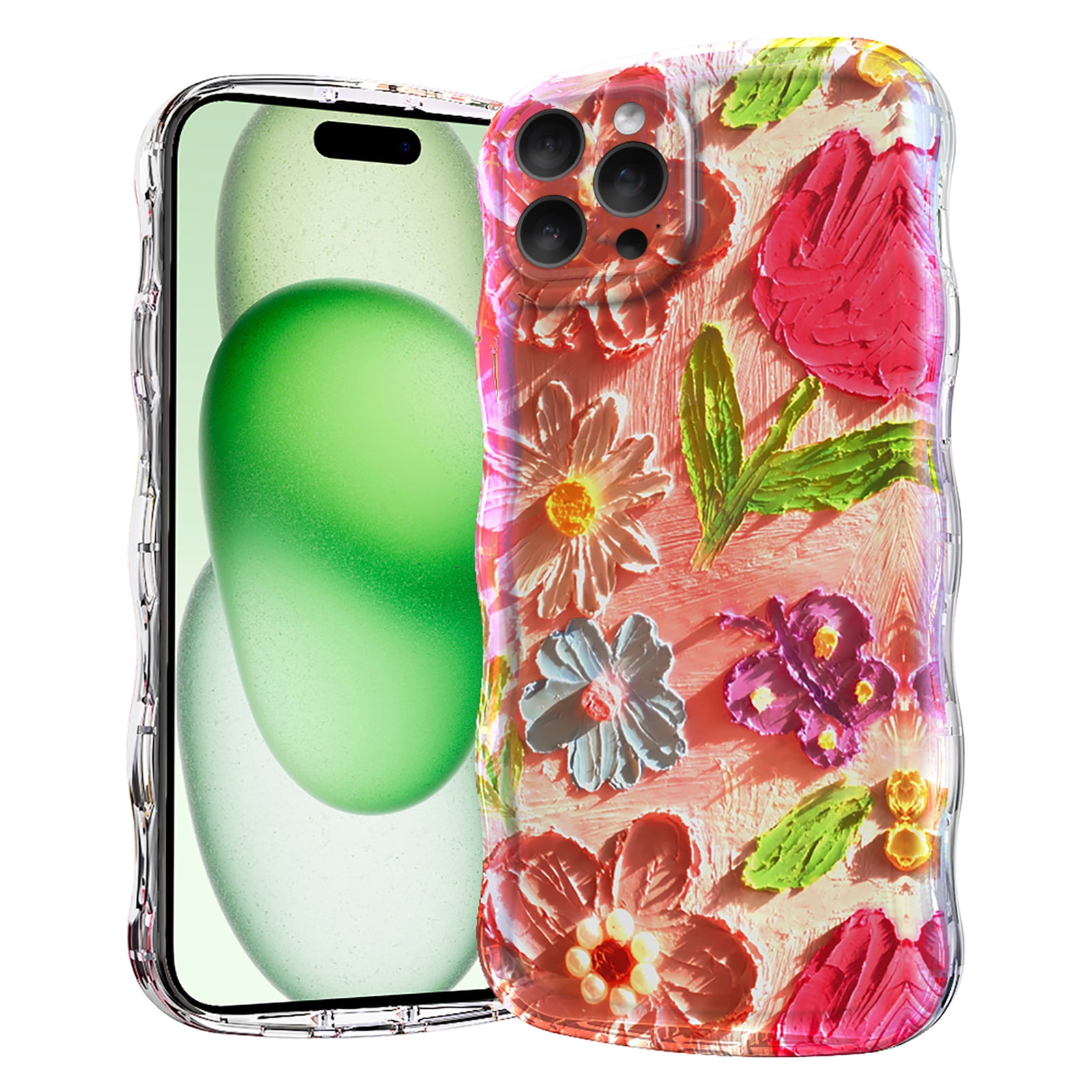 for iPhone 16 Pro Flower Magnetic Clear Case Compatible with