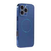 Magnetic Case for iPhone 16 Pro Phone Case, Matte Luxury Metallic Luster Design, Built-in Camera Lens Protector, Compatible with Magsafe Titanium Slim Case, Military-Grade Protection - Blue