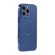 Magnetic Case for iPhone 16 Pro Phone Case, Matte Luxury Metallic Luster Design, Built-in Camera Lens Protector, Compatible with Magsafe Titanium Slim Case, Military-Grade Protection - Blue