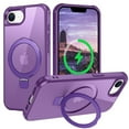 thumbnail image 1 of Magnetic Case for iPhone 16e Ring Holder Bracket Cover, Compatible with MagSafe Charging Support Car Mount, Hybrid Shockproof Dustproof Slim Rugged Case for iPhone 16e, Purple, 1 of 8