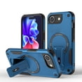 thumbnail image 1 of Magnetic Case for iPhone 16e with Stand, Mag-Safe Compatible, with Kickstand & Lanyard Strap, Military Drop Protection Camera and Screen Guard Rugged Phone Cover for iPhone 16e, Darkblue, 1 of 9