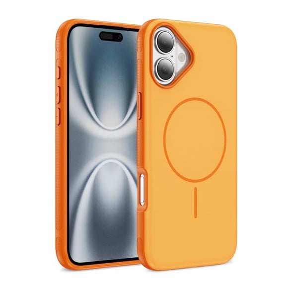 Magnetic Case for iPhone 17 (6.3"),Compatible with MagSafe,Heavy-Duty Shockproof, Matte Anti-Fingerprint Micro-Sandblasted Hybrid Phone Cover,Orange,For iPhone 17