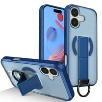 Magnetic Case for iPhone 17, [Built-in Kickstand] [Compatible with Mag-Safe] Slim Skin-Feel Shockproof Phone Cover with Anti-Drop Secure Ring Grip for iPhone 17, Blue