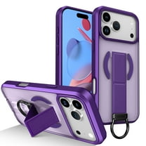 Magnetic Case for iPhone 17 Pro, [Built-in Kickstand] [Compatible with Mag-Safe] Slim Skin-Feel Shockproof Phone Cover with Anti-Drop Secure Ring Grip for iPhone 17 Pro, Purple