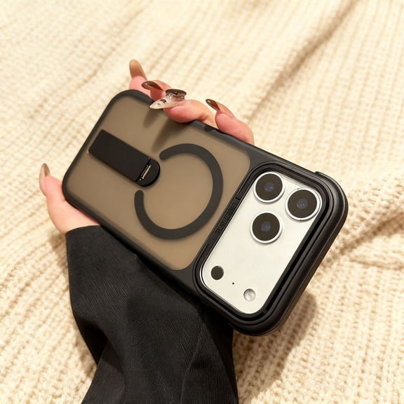 Magnetic Case for iPhone 17 Pro Max Compatible with Mag-Safe, Built-in Invisible Stand, Military Grade Drop Protection, Shockproof Slim Hard Protective Phone Cover for iPhone 17 Pro Max, Black