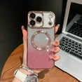 thumbnail image 1 of Magnetic Case for iPhone 17 Pro Max Glitter, Luxury Plating Bling with Camera Lens Protector, Compatible with MagSafe, Slim Thin for Women Girls Shockproof Protective Clear Phone Cover, Rosegold, 1 of 6