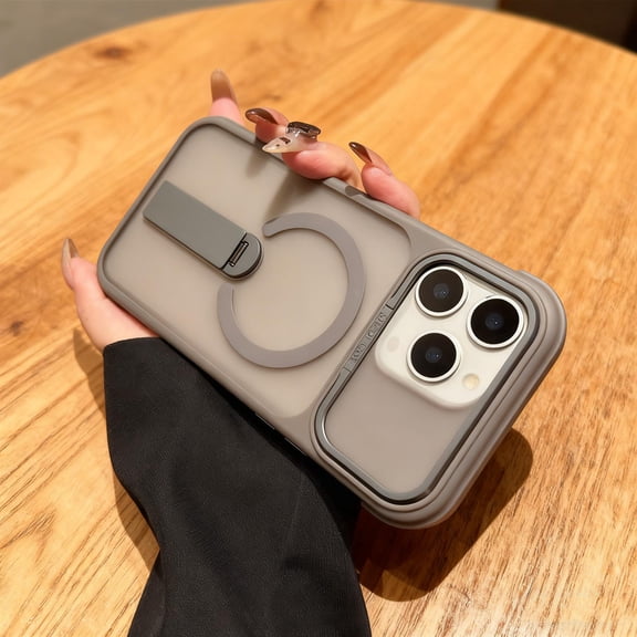 Magnetic Case for iPhone 17 Pro Max, with Hidden Kickstand, Military Grade Drop Protection, Compatible with Mag-Safe, Shockproof Slim Matte Rugged Protective Cover for iPhone 17 Pro Max, Gray
