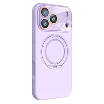 Magnetic Case for iPhone 17 Pro Max with Lens Protector, Luxury 360° Rotating Ring Stand Holder Glossy Ultra Slim Shockproof Protective TPU PC Phone Case Cover for iPhone 17 Pro Max, Purple