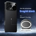 thumbnail image 1 of Magnetic Case for iPhone 17 Pro Max, Plain PU Leather Cover Support Wireless Charging, Heat Dissipation Drop Protection Shockproof Shell Protective Case for iPhone 17 Pro Max, Black, 1 of 9