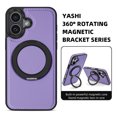 thumbnail image 1 of Magnetic Case for iPhone 17, Wireless Charging, Rotatable Ring Holder Stand Military Grade Shockproof Protection Classic PU Leather Phone Cover for iPhone 17, Purple, 1 of 7