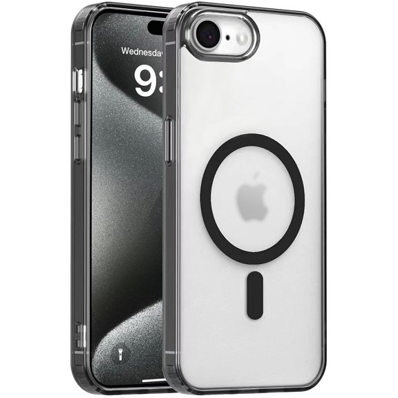 Magnetic Case for iPhone 7/8/SE 2/SE 3，Compatible with MagSafe & MIL-Grade Protection，[Not Yellowing] [Anti-Scratch]，Translucent Matte Slim Cover for iPhone 7/8/SE 2/SE 3，Frosted Black