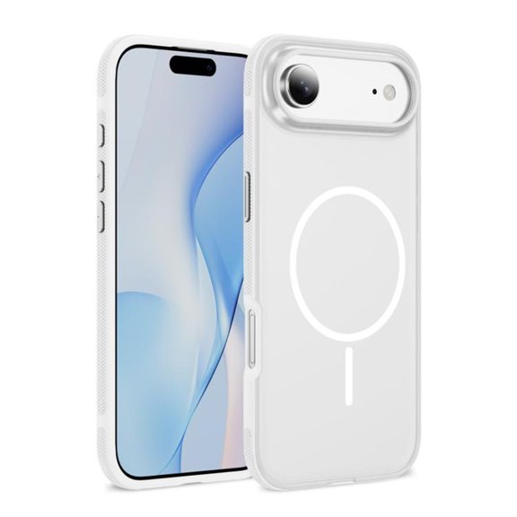 Magnetic Case for iPhone Air (6.5"),Compatible with MagSafe,Heavy-Duty Shockproof, Matte Anti-Fingerprint Micro-Sandblasted Hybrid Phone Cover,White,For iPhone Air