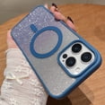 thumbnail image 1 of Magnetic Case for iPhone XS/X, Compatible with Mag-safe - [TPU Anti-Slip Edge] [Shockproof Protection] Hard Slim Magnet Protective Bling Gradient Glitter Cover for iPhone XS/X,Darkblue, 1 of 6