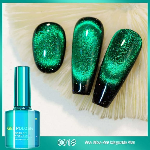 Magnetic Cat's Eye Gel Nail Polish, Spring Summer Neon Glitter Sequins Holographic Magnetic Cat's Eye Gel, Aurora Rainbow Magnetic Cat's Eye Gel, Nail Polish, Home DIY 7.5ml