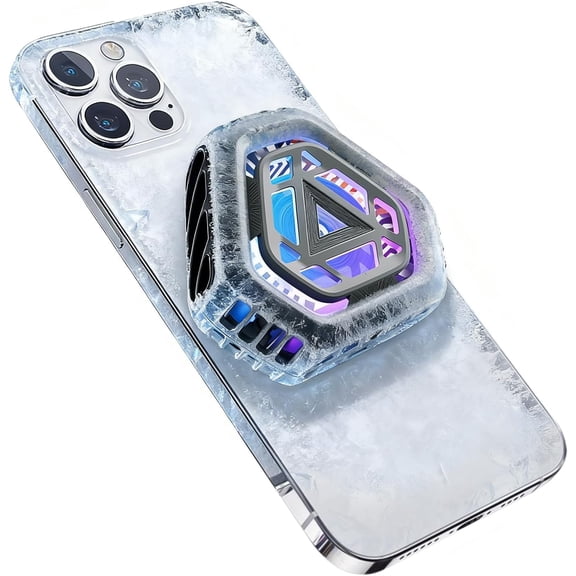 Magnetic Cell Phone Cooler for Gaming,Portable Mobile Phone Cooling Fan Lightweight Quiet with RGB Ligh