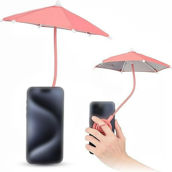 Magnetic Cell Phone Umbrella for Sun, Outdoor Non-Reflective Special Cell Phone Umbrella, Magnetic Phone Sun Shade Shield Umbrella with 360° Adjustable and Rotating Cell Phone Ring