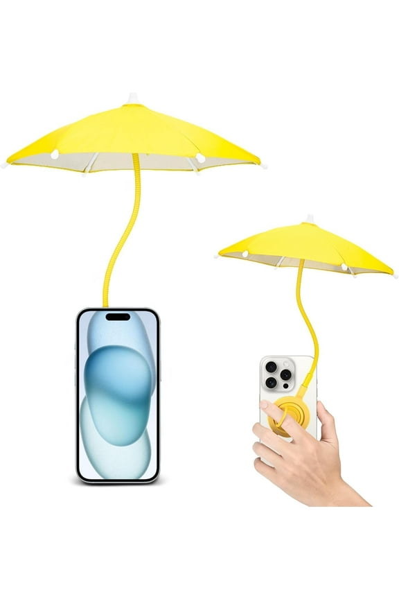 Magnetic Cell Phone Umbrella for Sun,Universal Cute Phone Sunshade Shield Cover with 360°Adjustable & Rotatable Phone Ring,Outdoor Anti-reflective Phone Sun Visor for Magsafe Cell Phone/Android/Kindle