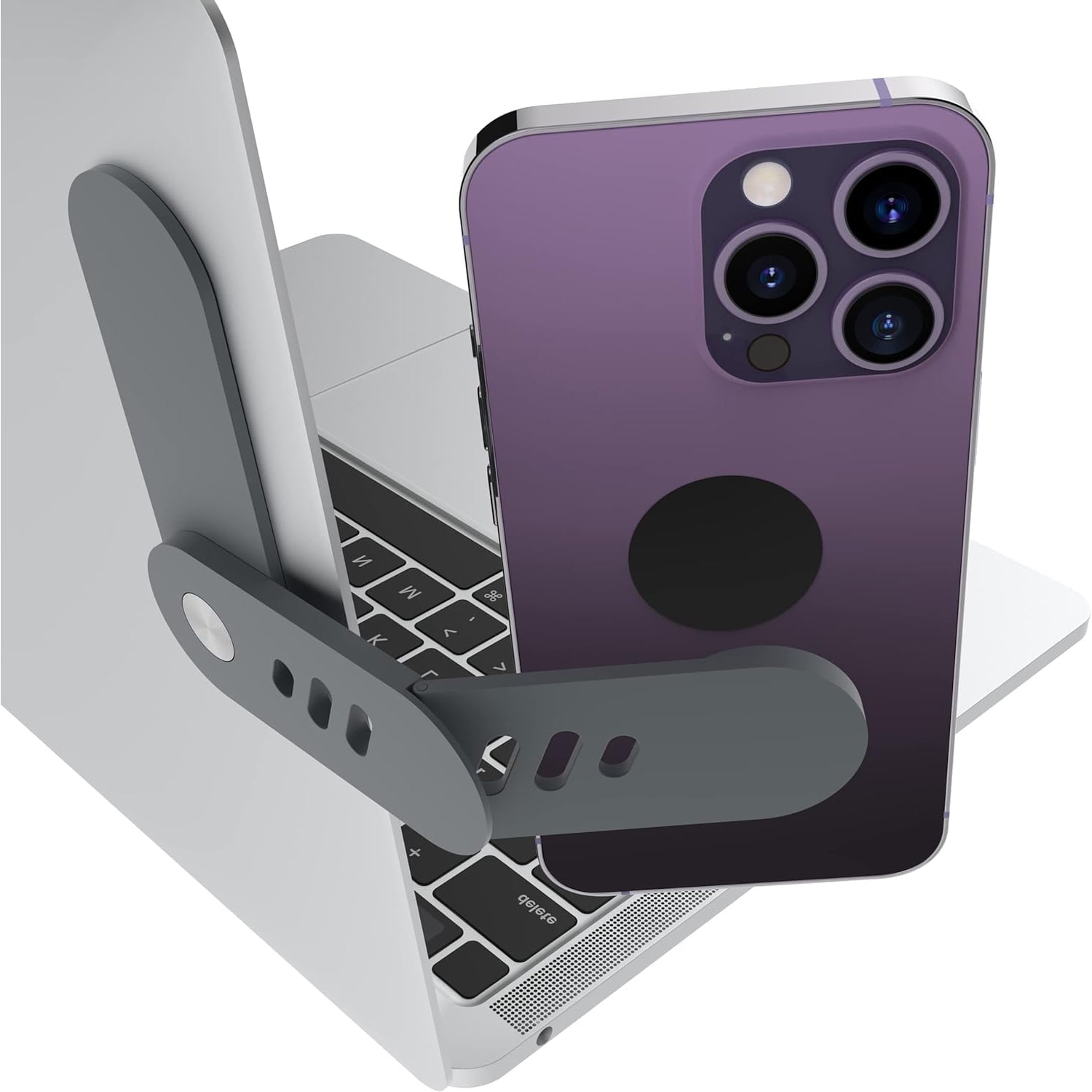 Magnetic Cellphone Mount for Laptop, Foldable Lap Screen Side Phone ...
